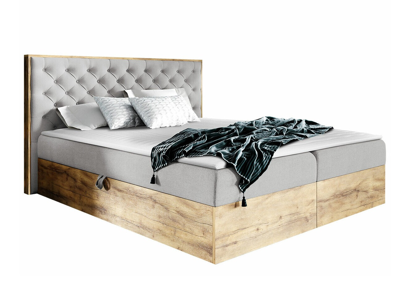 Lit boxspring Baltimore 182 (Chêne wotan + Faro 16)