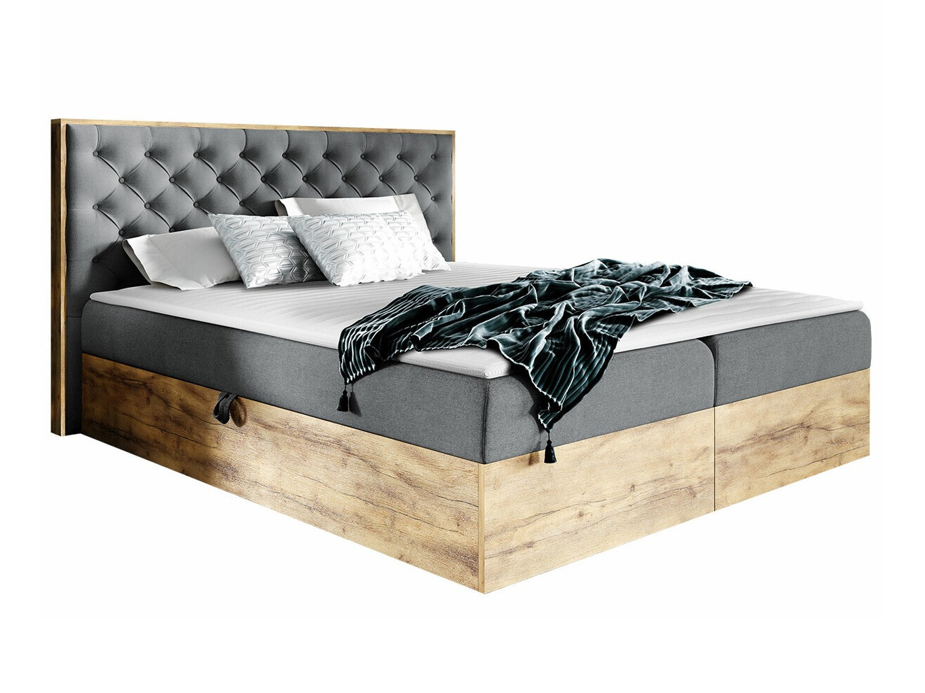 Lit boxspring Baltimore 182 (Chêne wotan + Faro 4)