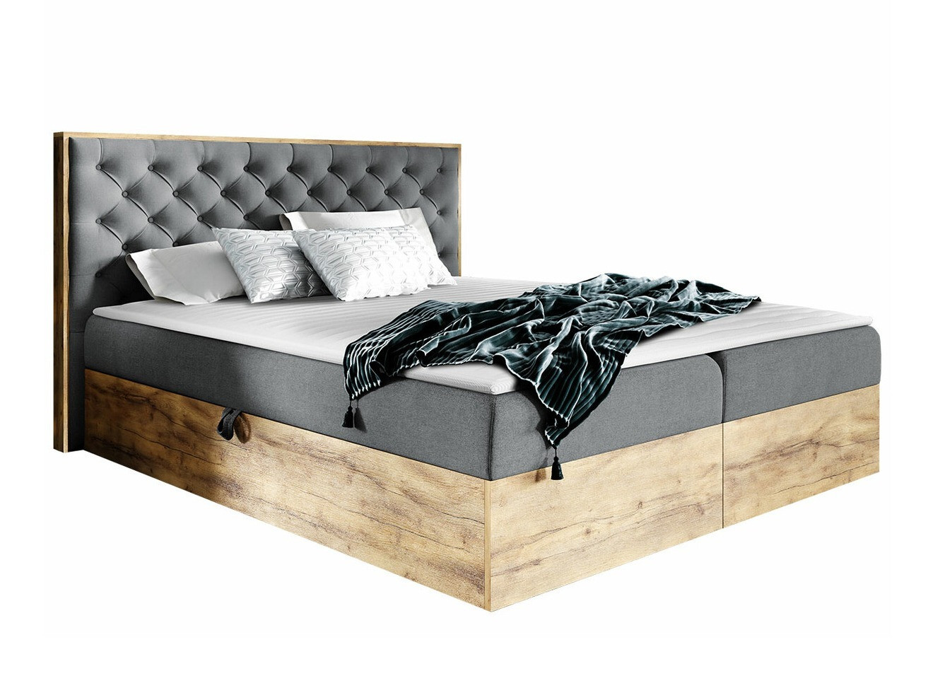 Lit boxspring Baltimore 182 (Chêne wotan + Faro 4)