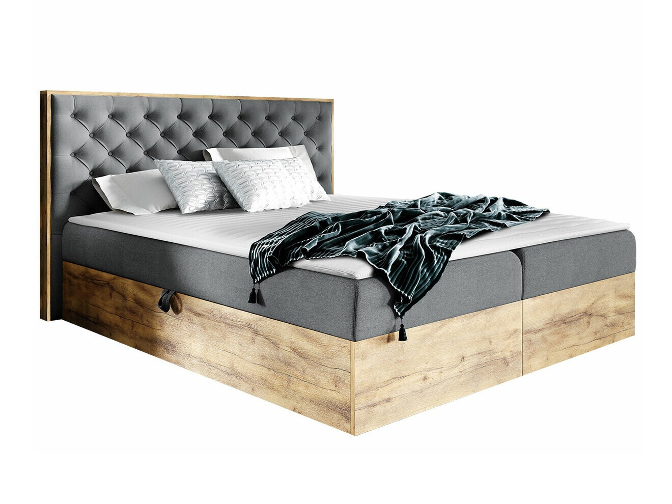 Lit boxspring Baltimore 182 (Chêne wotan + Faro 4)