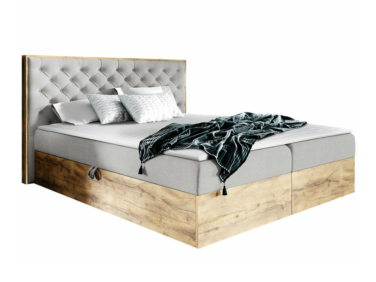 Lit boxspring Navis I (Chêne wotan + Faro 16)