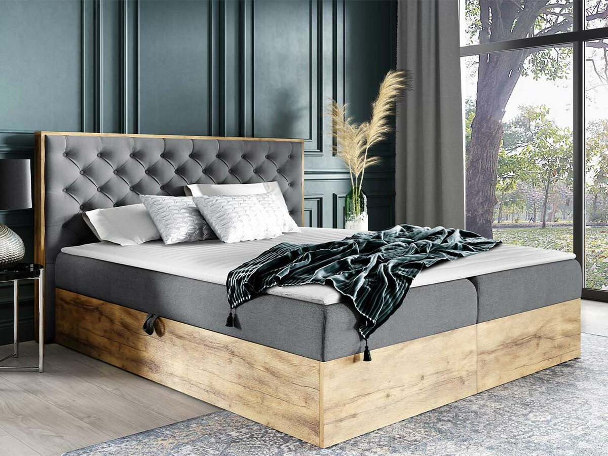 Lit boxspring Navis I (Chêne wotan + Faro 4)
