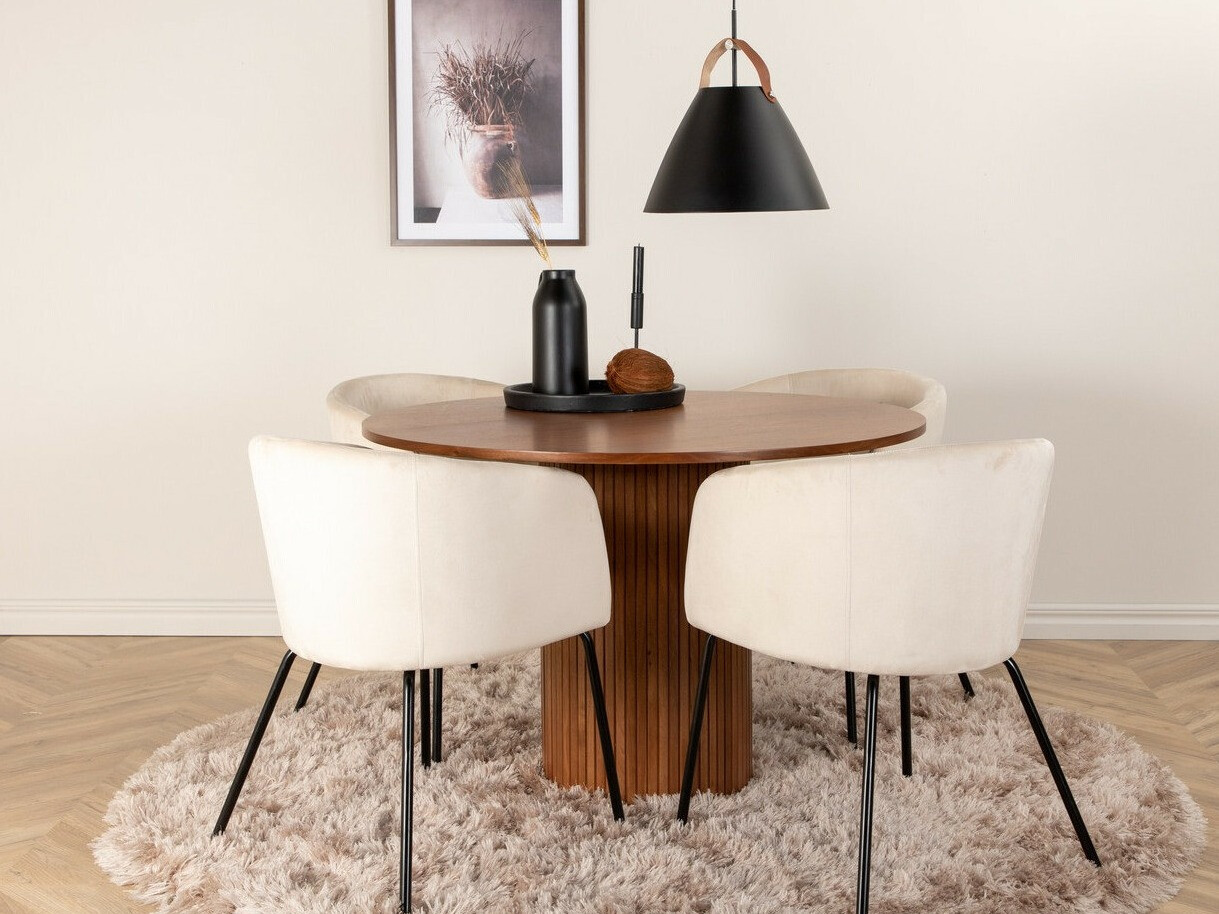 Salle à manger complète Dallas 3054 (Beige + Noir)