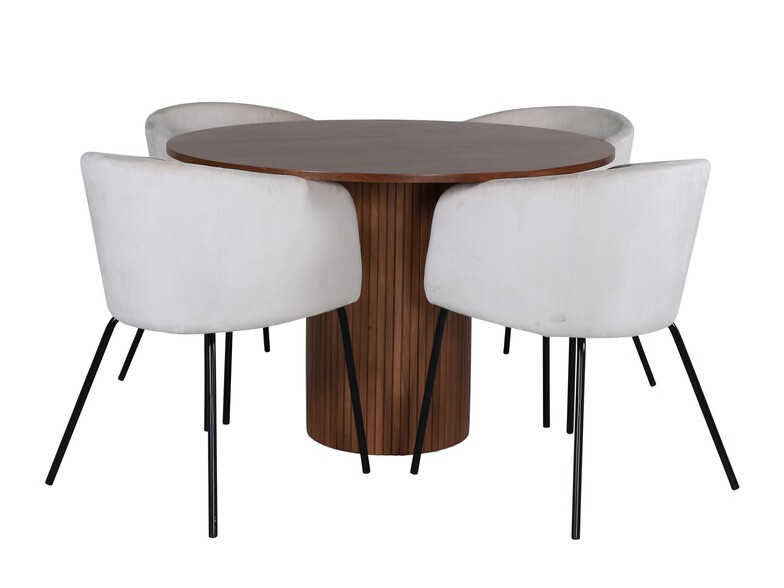 Salle à manger complète Dallas 3054 (Beige + Noir)