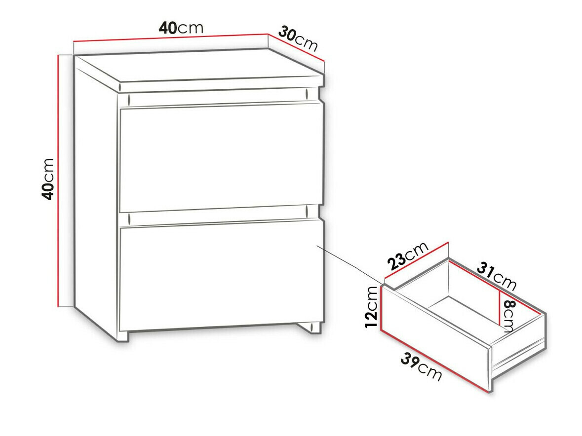 Table de chevet Comfivo Structor I (Noir)
