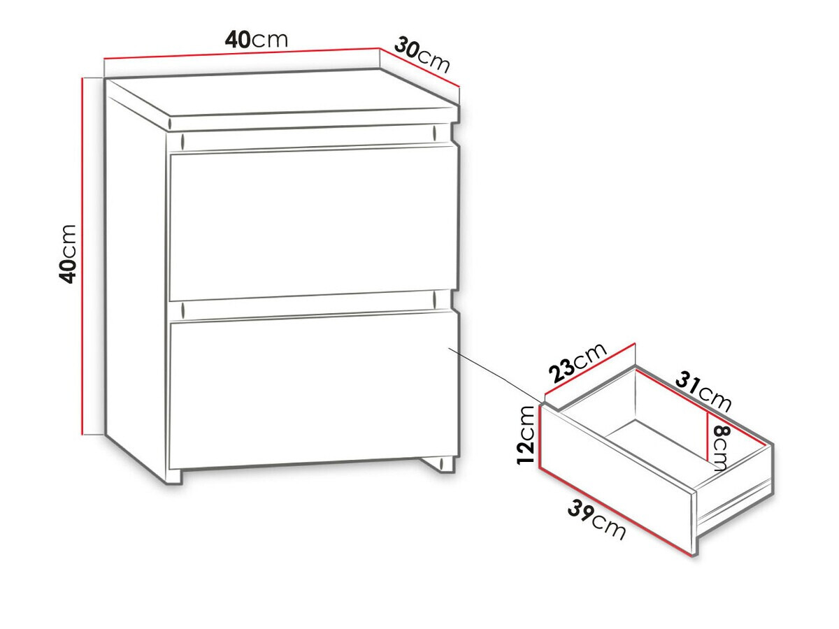 Table de chevet Comfivo Structor I (Sonoma chêne)