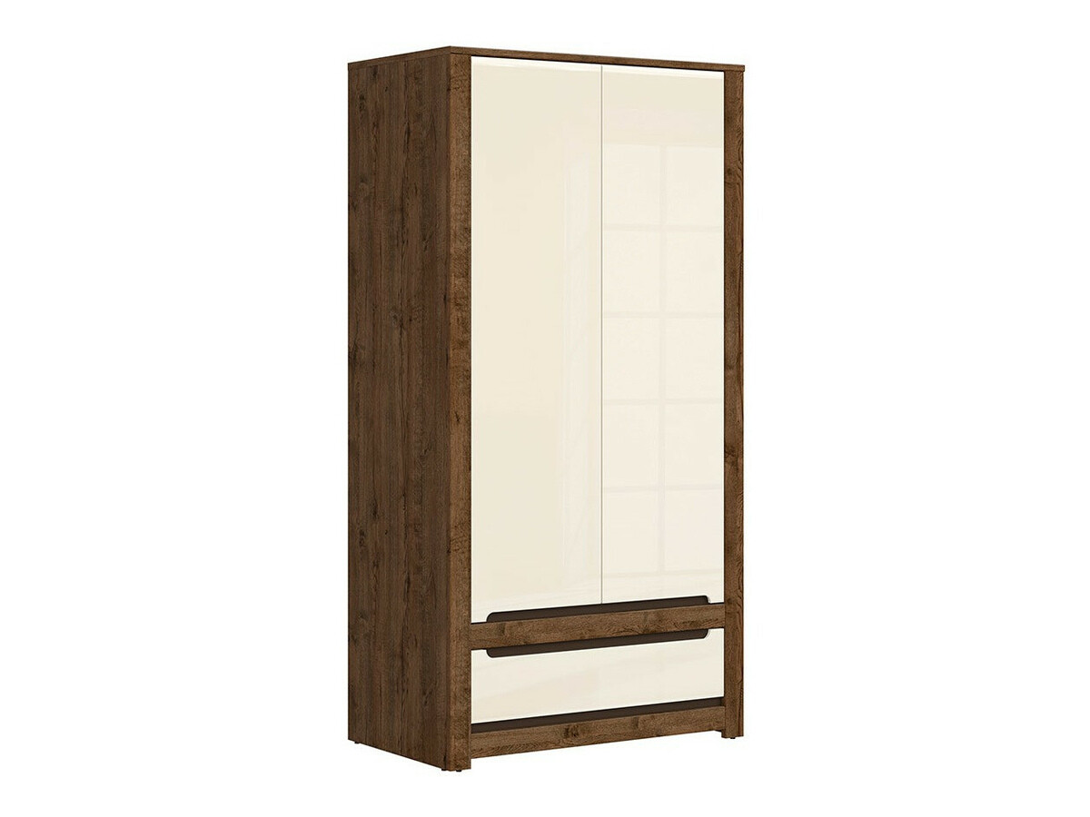 Armoire Ophevaru 109 (Crème brillante + April chêne)