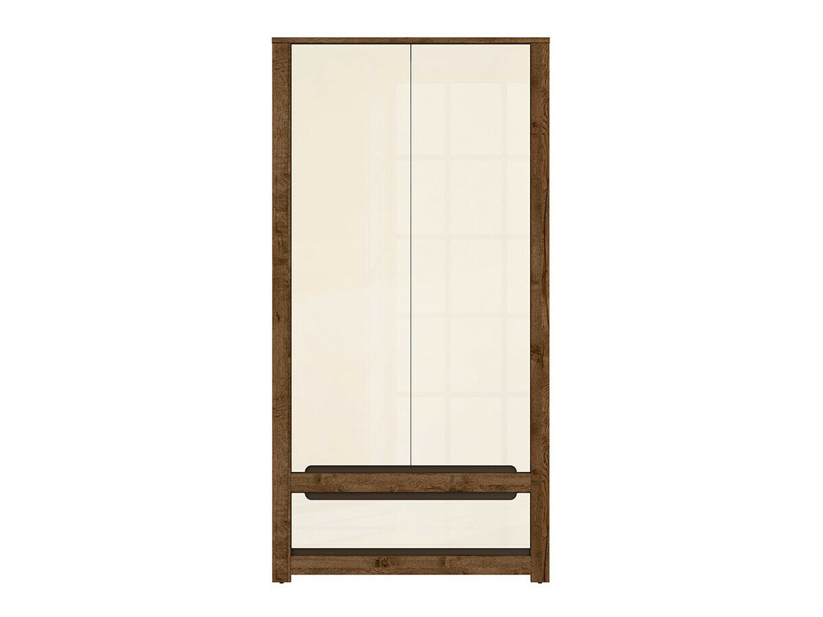 Armoire Ophevaru 109 (Crème brillante + April chêne)