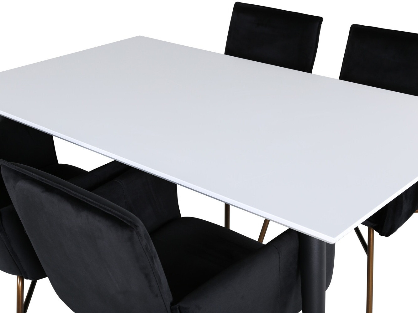 Salle à manger complète Dallas 2734 (Noir + Cuivre)