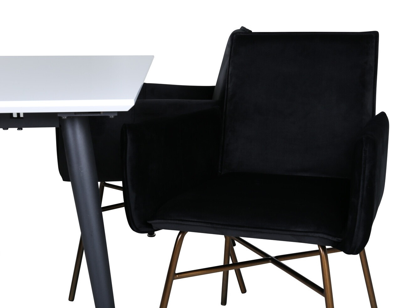 Salle à manger complète Dallas 2734 (Noir + Cuivre)