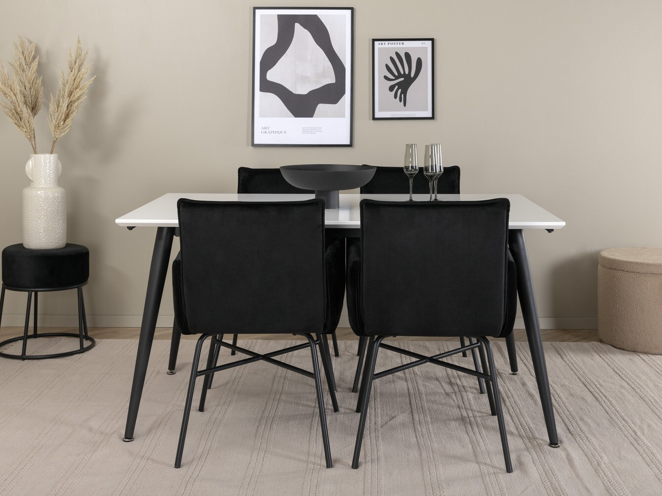 Salle à manger complète Dallas 2734 (Noir)