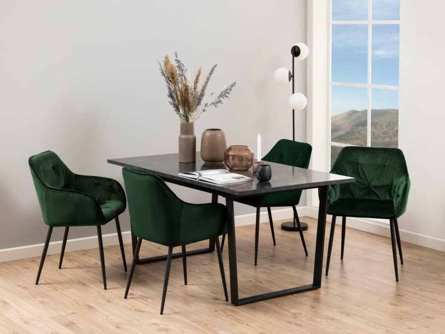 Table Norsica 591 (Marbre noir + Noir)