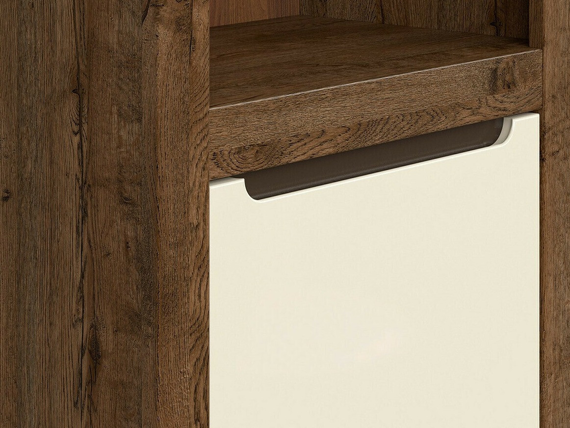 Armoire Ophevaru 109 (Crème brillante + April chêne)