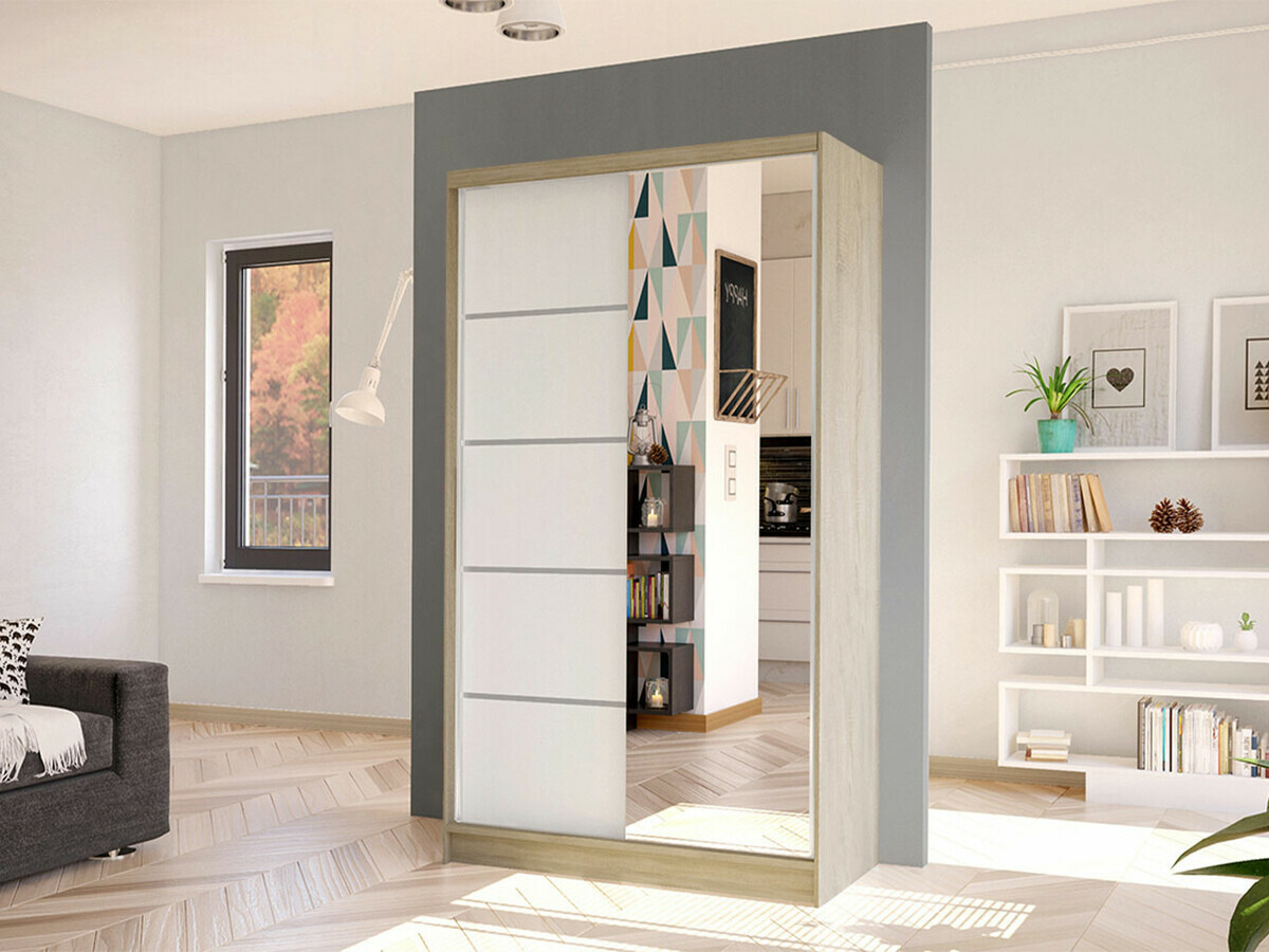 Armoire Closico Fractor III (Sonoma chêne + Blanc)