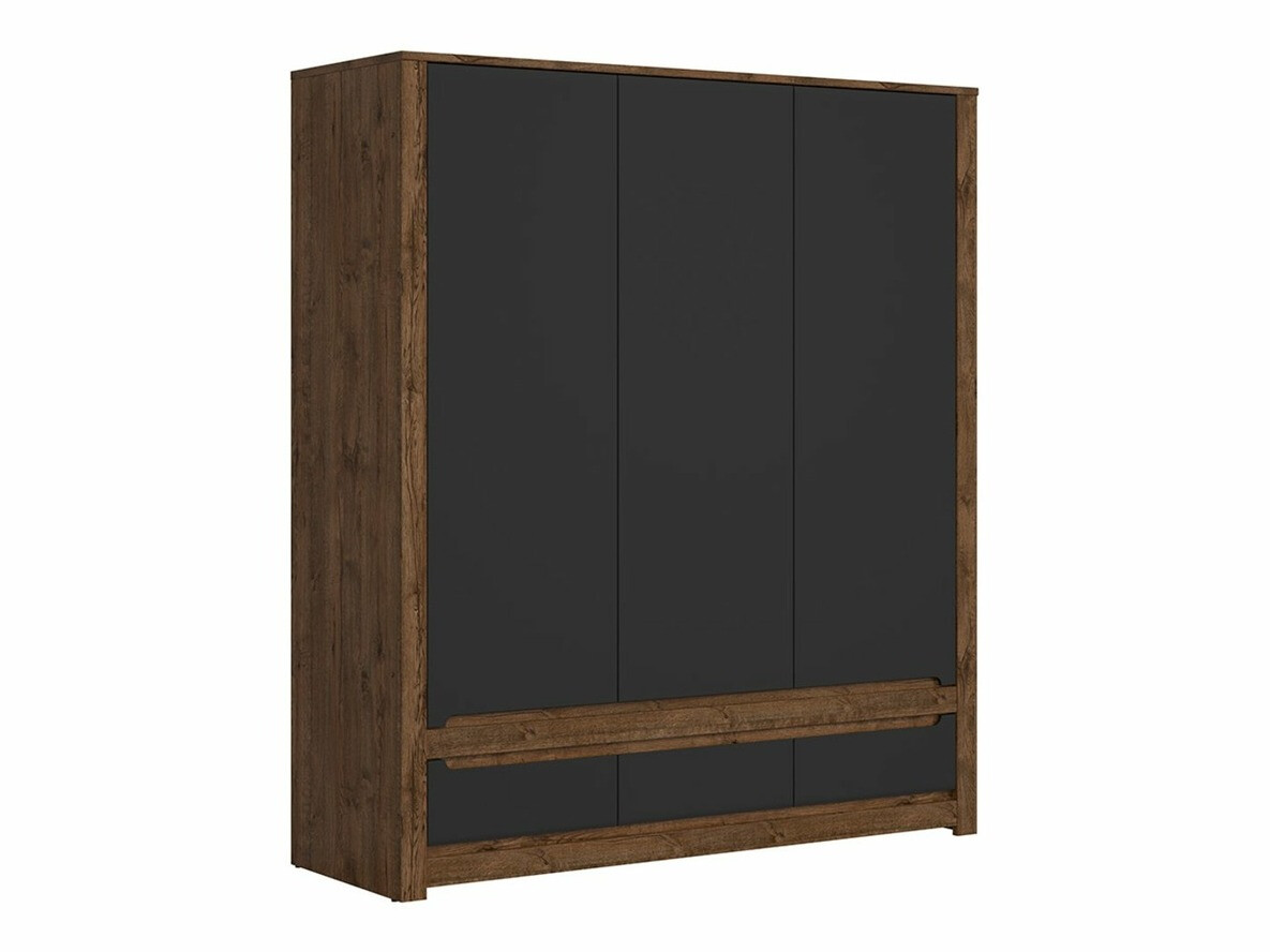 Armoire Ophevaru 119 (Noir mat + April chêne)