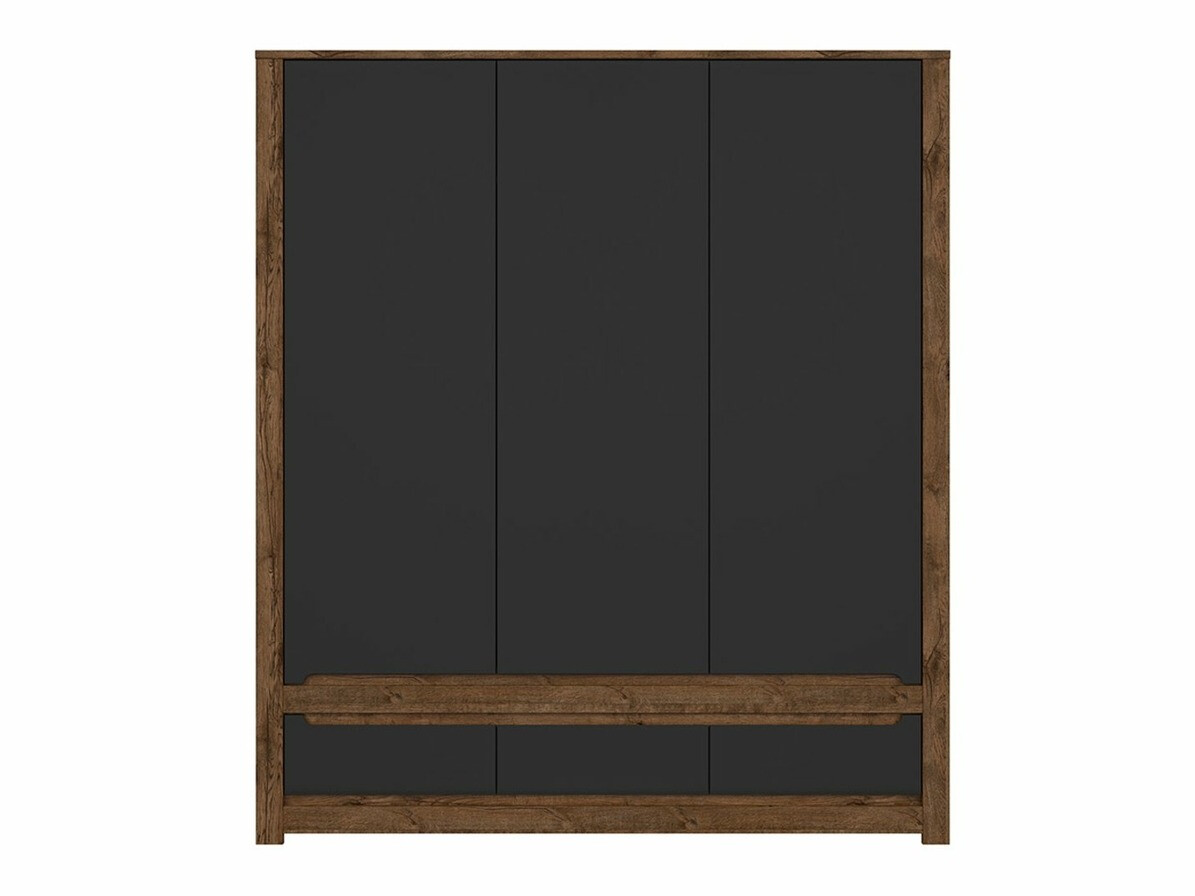 Armoire Ophevaru 119 (Noir mat + April chêne)
