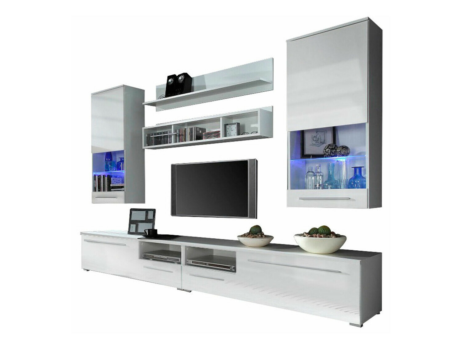 Ensemble de salon Charlotte 104 (Blanc + Blanc brillant)