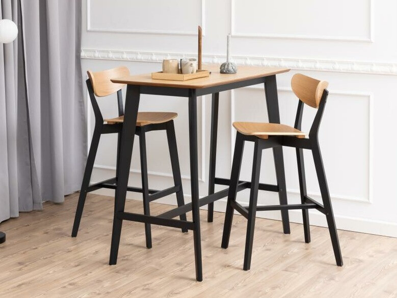 Chaise de bar Norsica 736 (Noir + Clair bois)