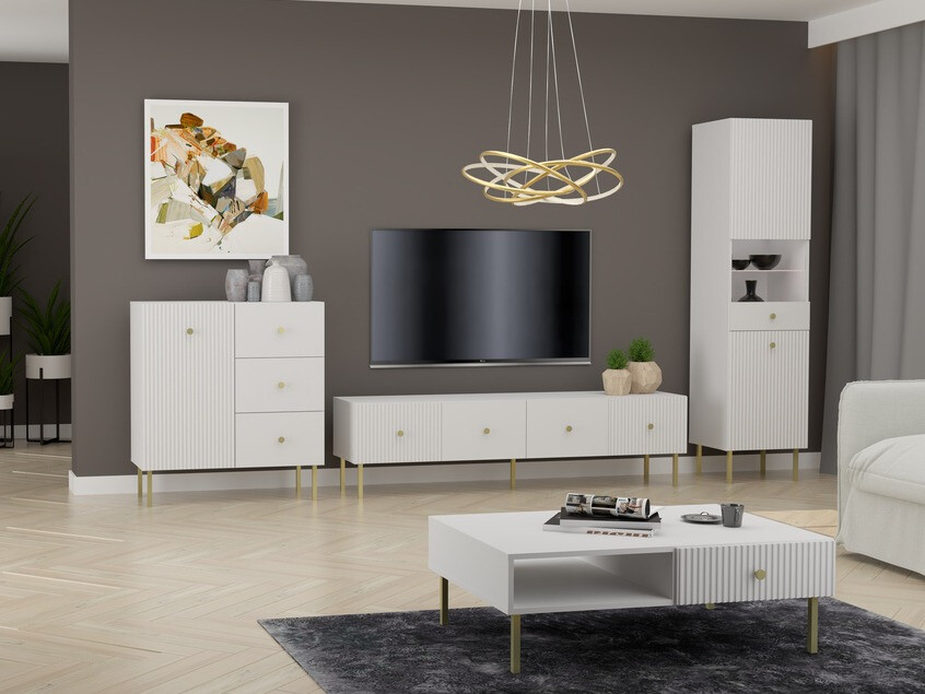 Commode Etliva 100 (Blanc + Doré)