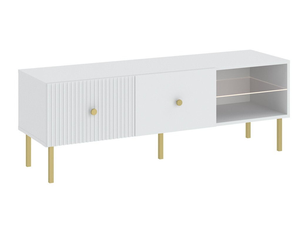 Meuble TV Etliva 104 (Blanc + Doré)