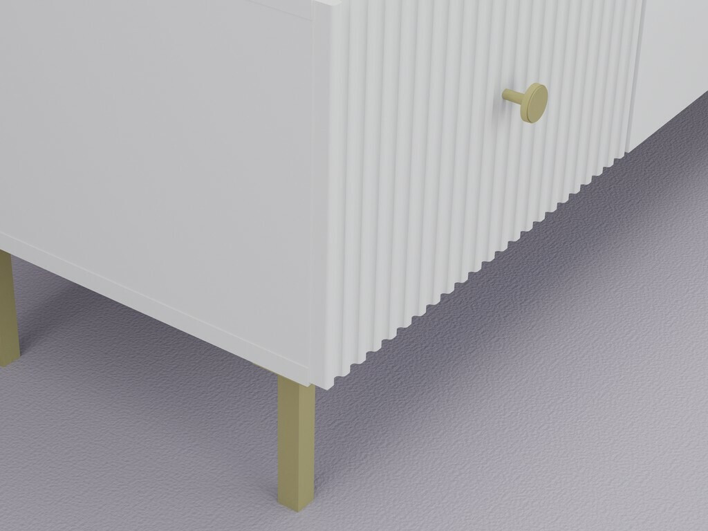 Meuble TV Etliva 104 (Blanc + Doré)