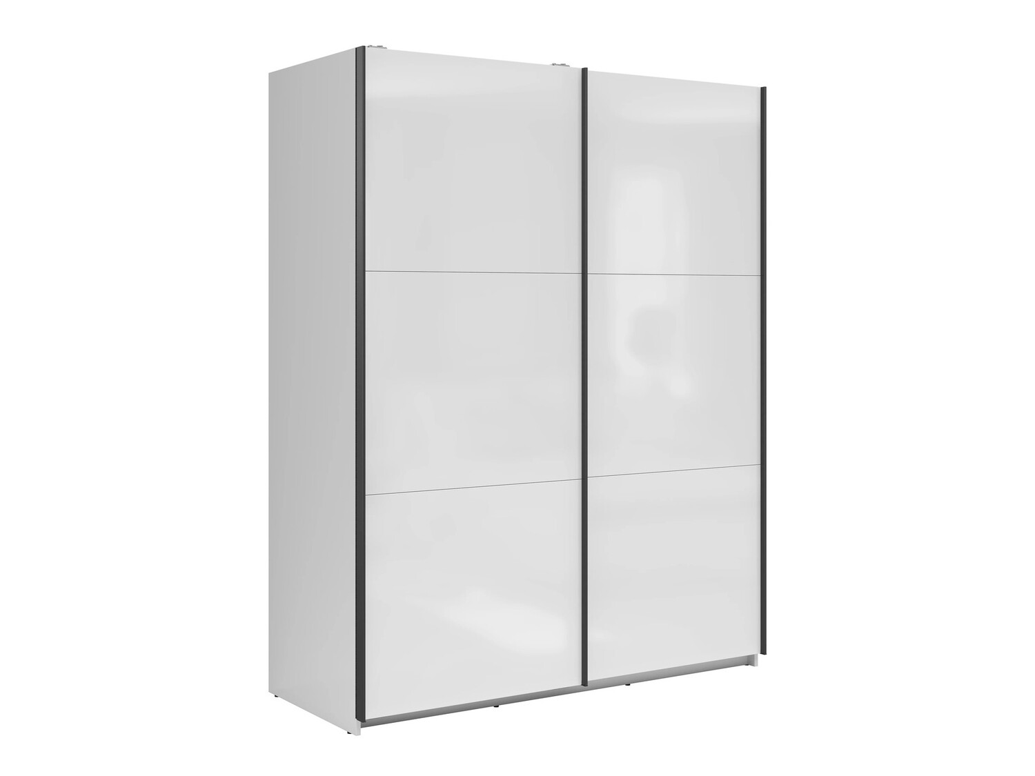 Armoire Livevaro 117 (Blanc + Blanc brillant)