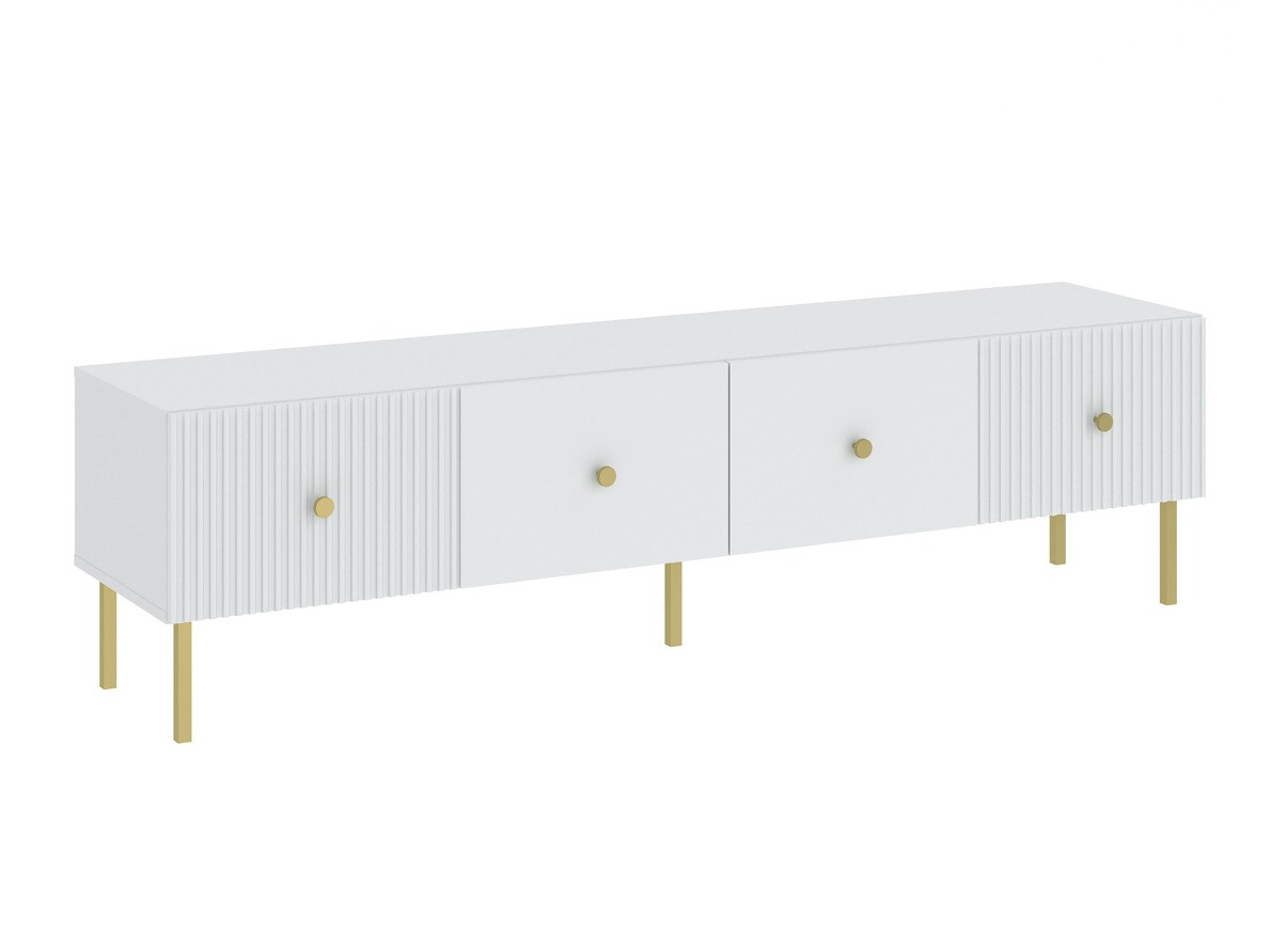 Meuble TV Etliva 105 (Blanc + Doré)