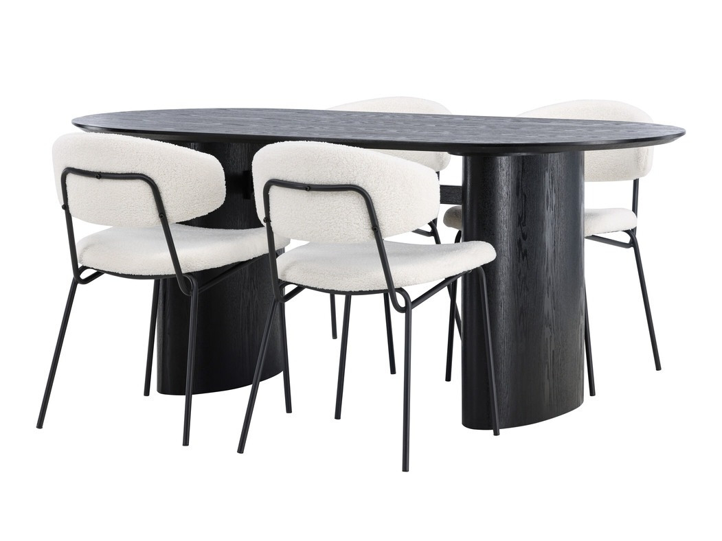 Salle à manger complète Dallas 4118 (Noir)
