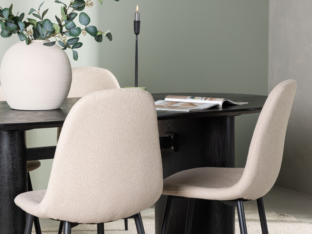 Salle à manger complète Dallas 4559 (Beige + Noir)