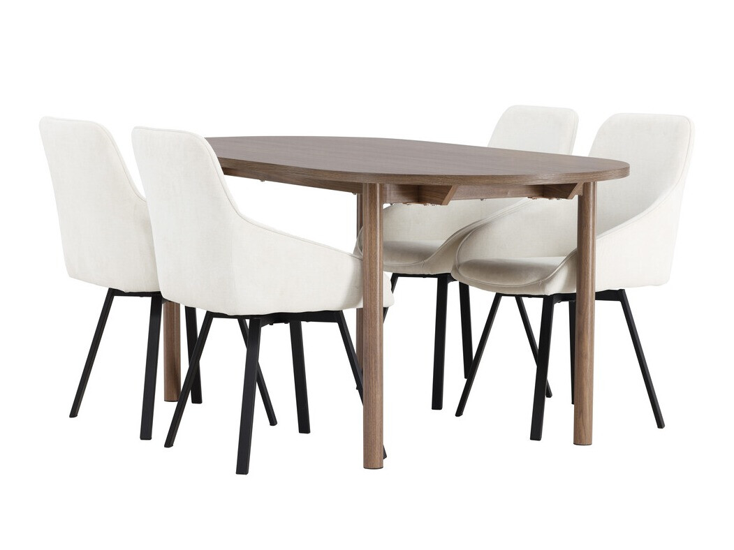 Salle à manger complète Dallas 4131 (Beige + Noir)