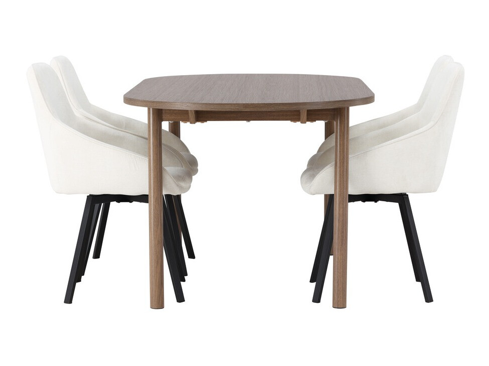 Salle à manger complète Dallas 4131 (Beige + Noir)