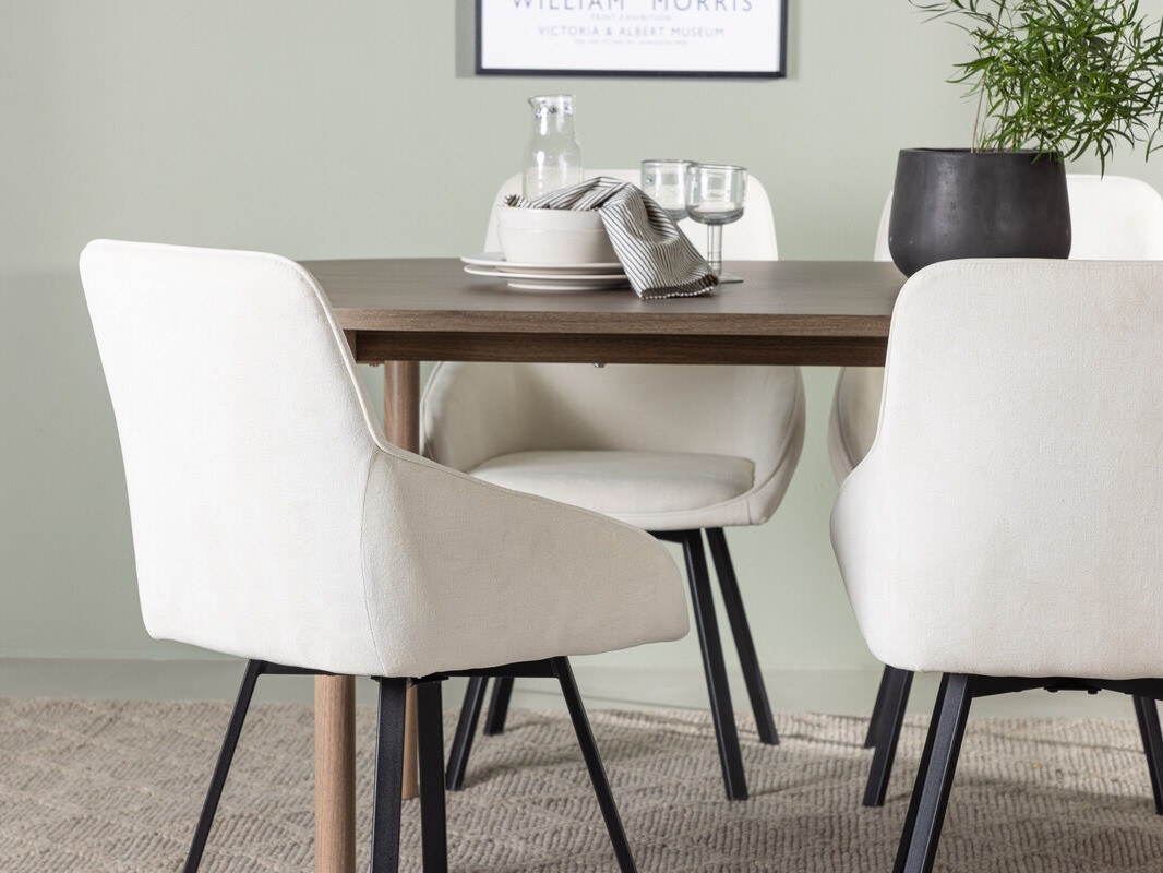 Salle à manger complète Dallas 4131 (Beige + Noir)