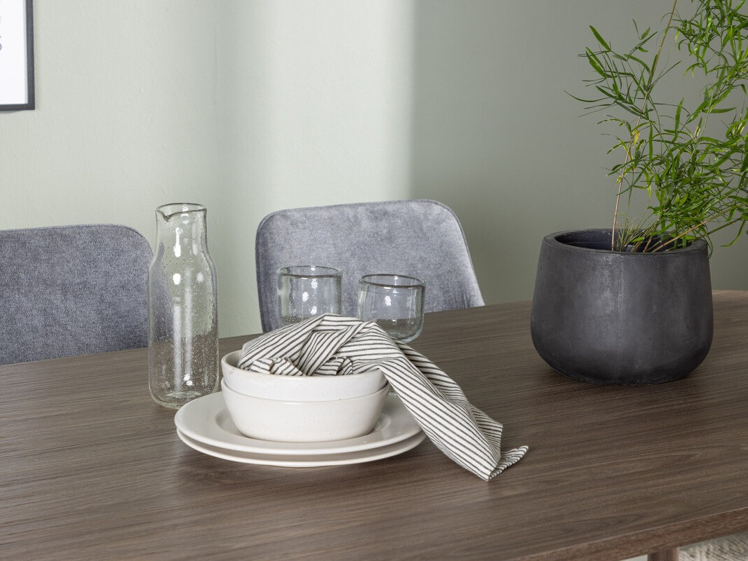 Salle à manger complète Dallas 4131 (Gris + Noir)