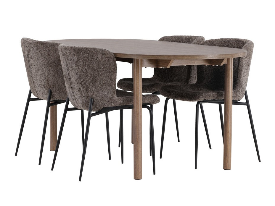 Salle à manger complète Dallas 4132 (Marron + Noir)