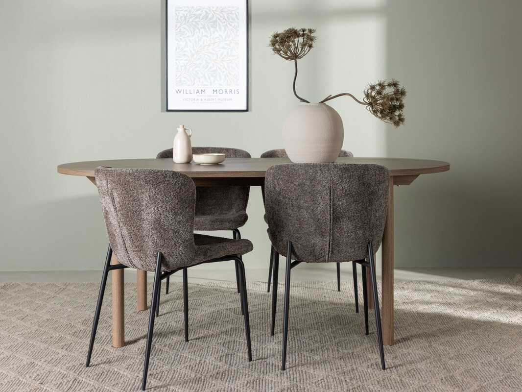 Salle à manger complète Dallas 4132 (Marron + Noir)