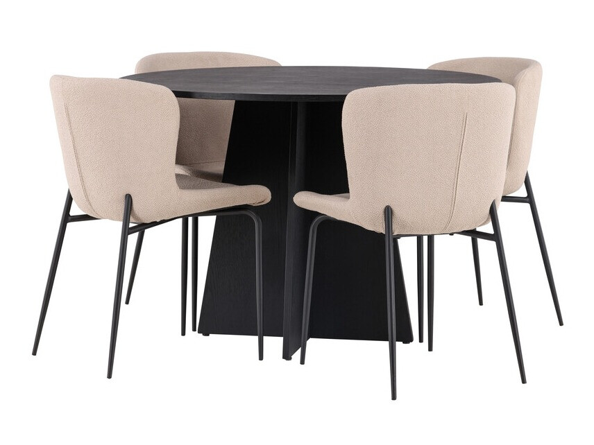 Salle à manger complète Dallas 4147 (Beige + Noir)