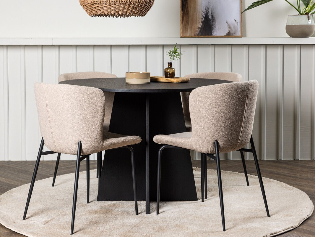 Salle à manger complète Dallas 4147 (Beige + Noir)