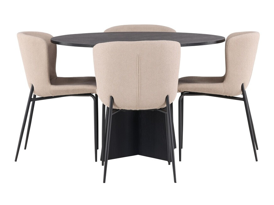 Salle à manger complète Dallas 4147 (Beige + Noir)