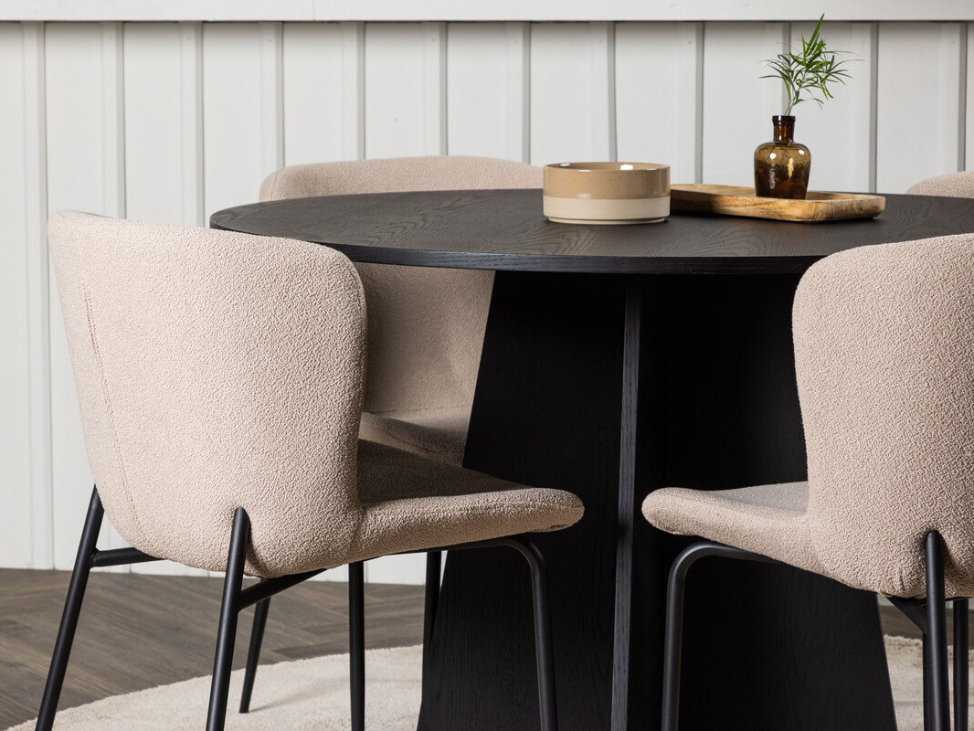 Salle à manger complète Dallas 4147 (Beige + Noir)