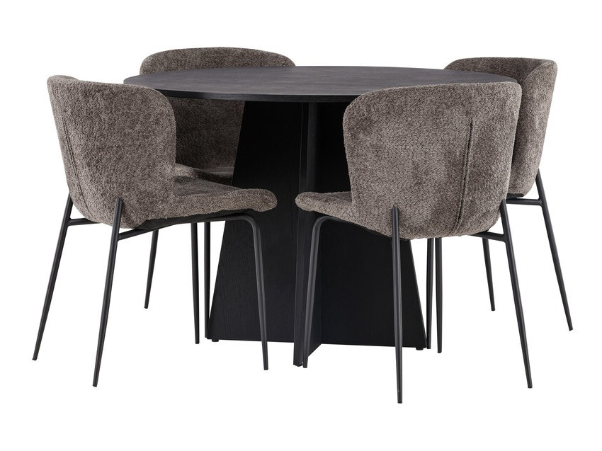 Salle à manger complète Dallas 4147 (Marron + Noir)
