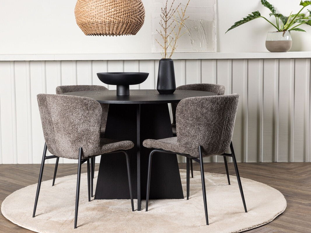 Salle à manger complète Dallas 4147 (Marron + Noir)