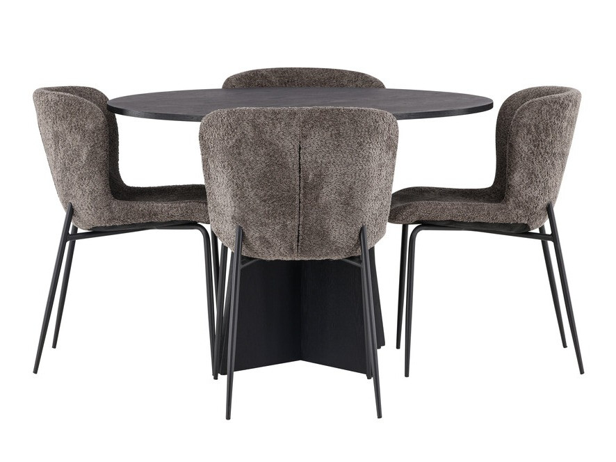 Salle à manger complète Dallas 4147 (Marron + Noir)