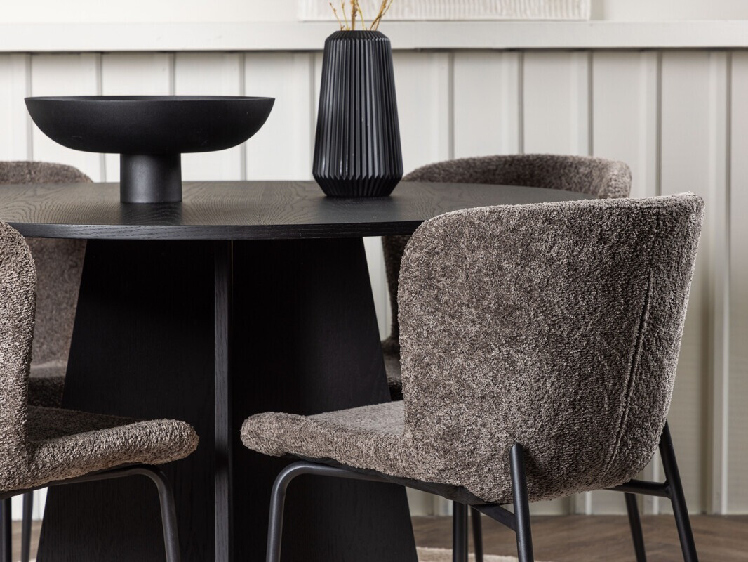 Salle à manger complète Dallas 4147 (Marron + Noir)
