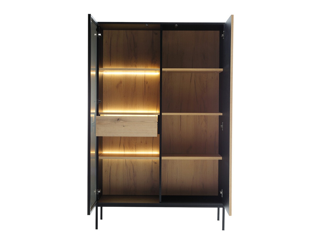 Ensemble de salon Soferi 114 (Noir + Chêne wotan)