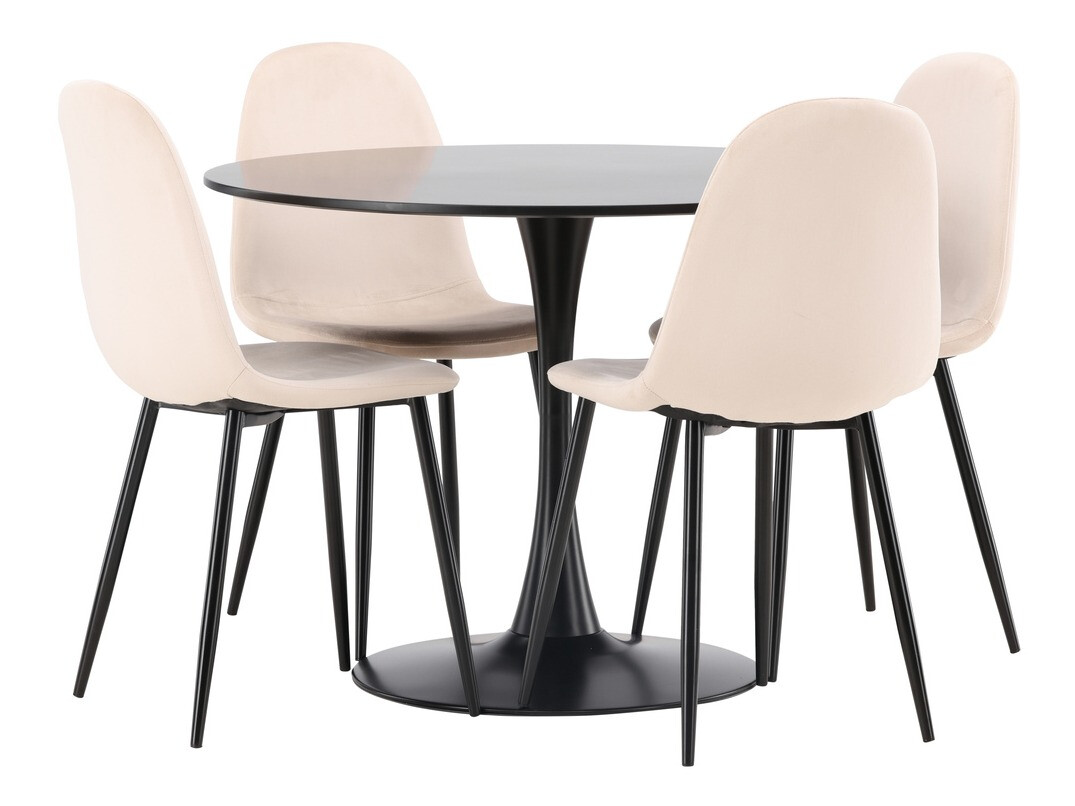 Salle à manger complète Dallas 4163 (Beige + Noir)