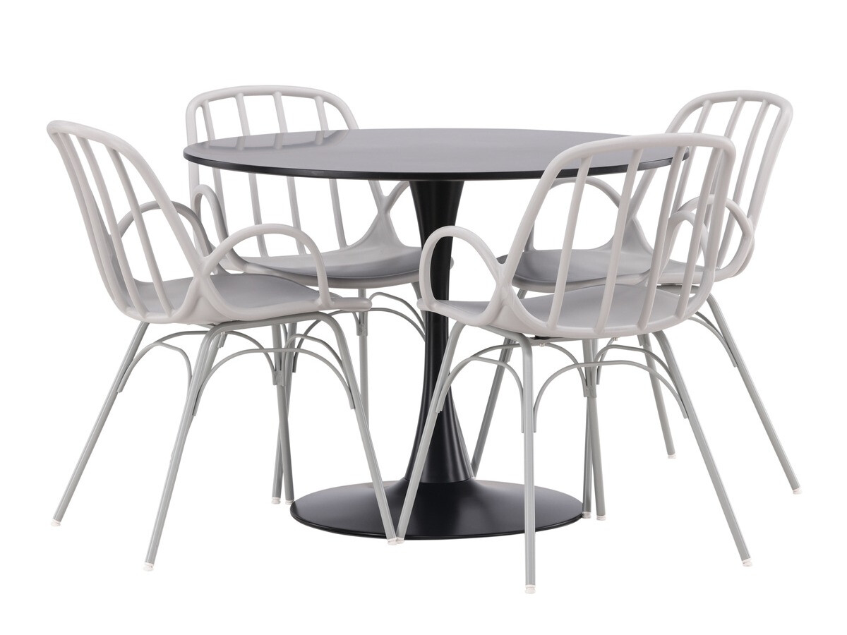 Salle à manger complète Dallas 4165 (Gris clair)