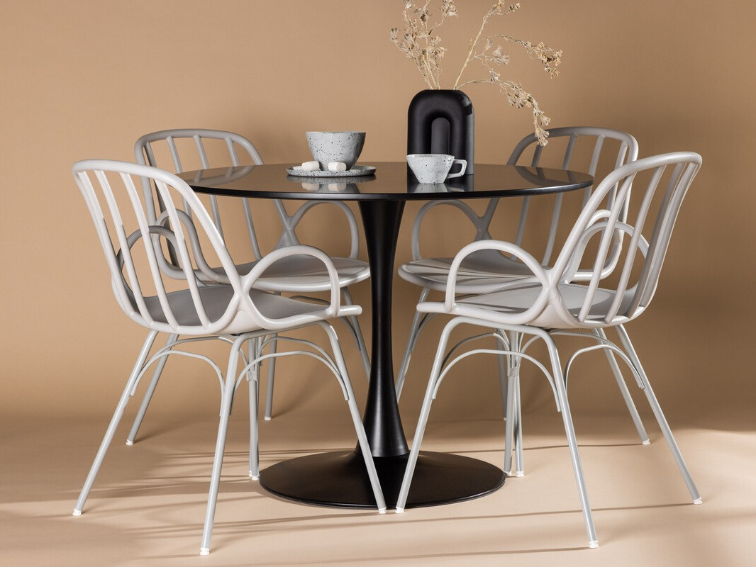 Salle à manger complète Dallas 4165 (Gris clair)