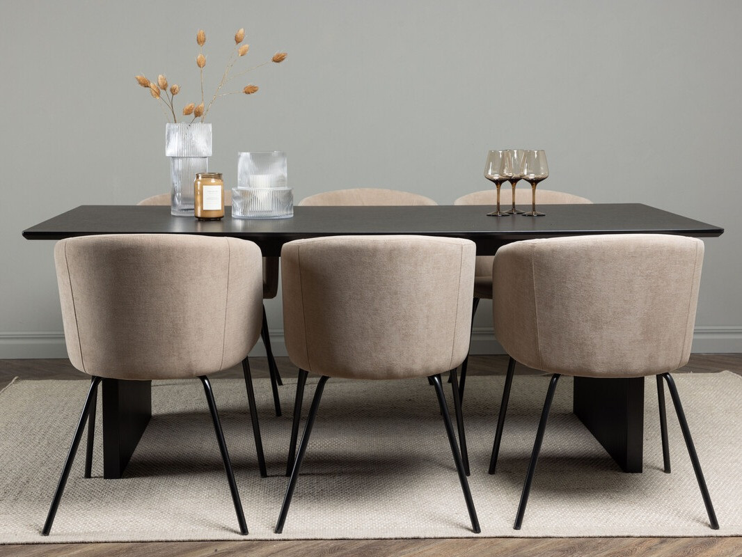 Salle à manger complète Dallas 4182 (Beige + Noir)