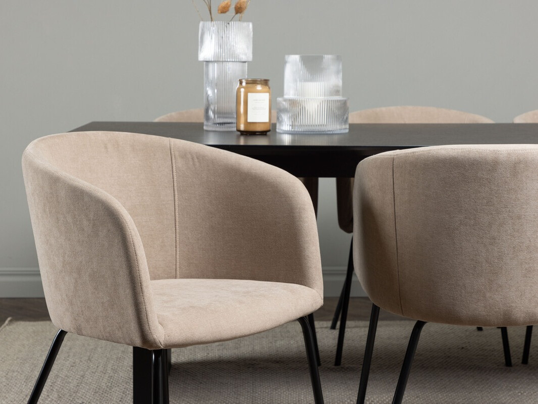 Salle à manger complète Dallas 4182 (Beige + Noir)