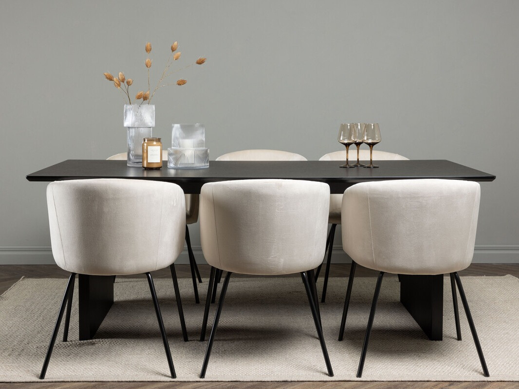 Salle à manger complète Dallas 4182 (Crème + Noir)